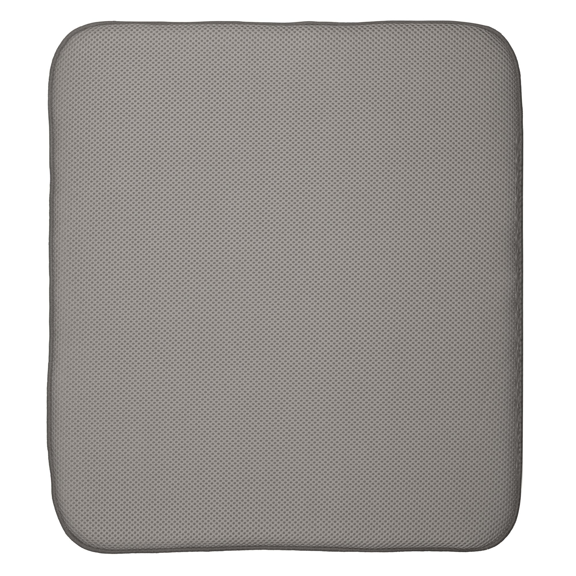 Pewter Foldable Microfiber Kitchen Drying Mat, 18" x 16"