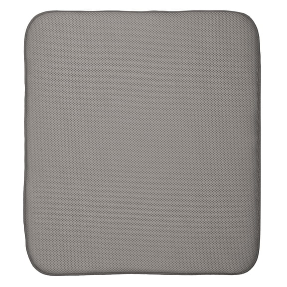 iDry Absorbent Kitchen Countertop Dish Drying Mat - 18" x 16", Large, Pewter/Ivory