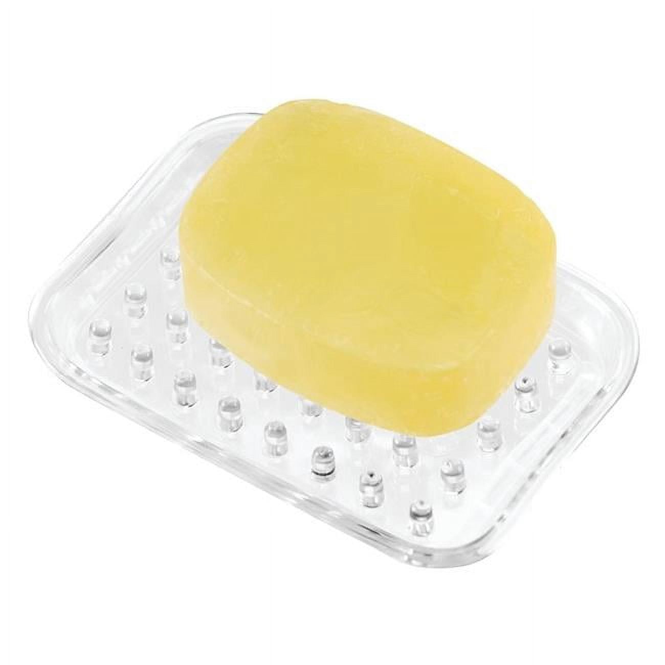iDesign Plastic Bar Soap Holder for Bathroom Shower -Rectangular , Clear