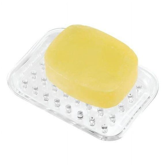 iDesign Plastic Bar Soap Holder for Bathroom Shower -Rectangular , Clear