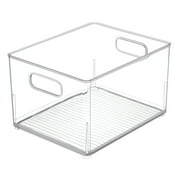 iDesign Plastic Cabinet Organizing Bin with Handles, Small, Clear