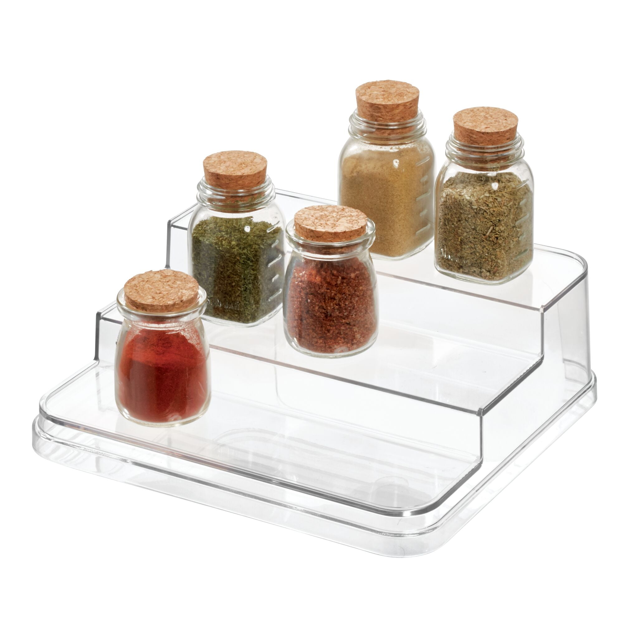 iDesign Plastic Crisp 3-Tiered Cabinet Organizer, Clear, 6.25 in x 1.25 in x 4 in