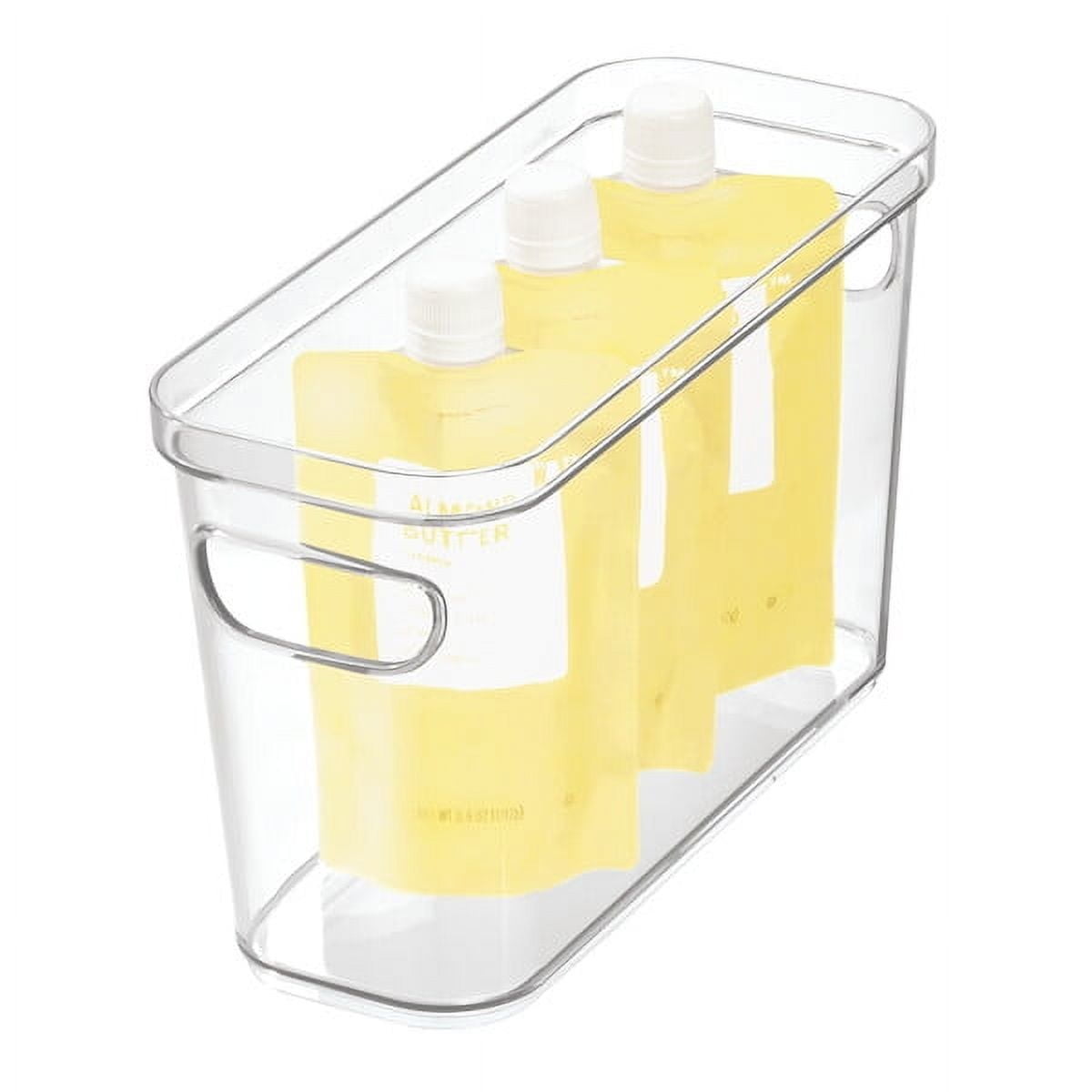 Clear BPA-Free Rectangular Stackable Storage Bin with Handles