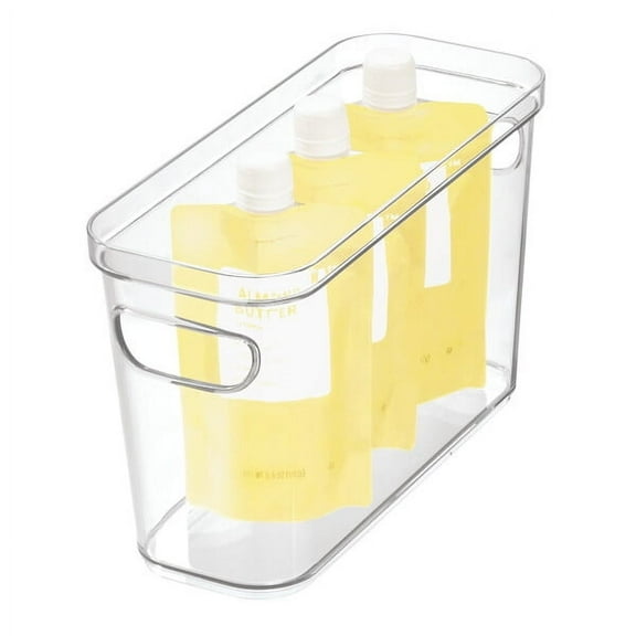 iDesign Plastic Crisp Food Storage Canister Bin, 4" x 10" x 6", Clear