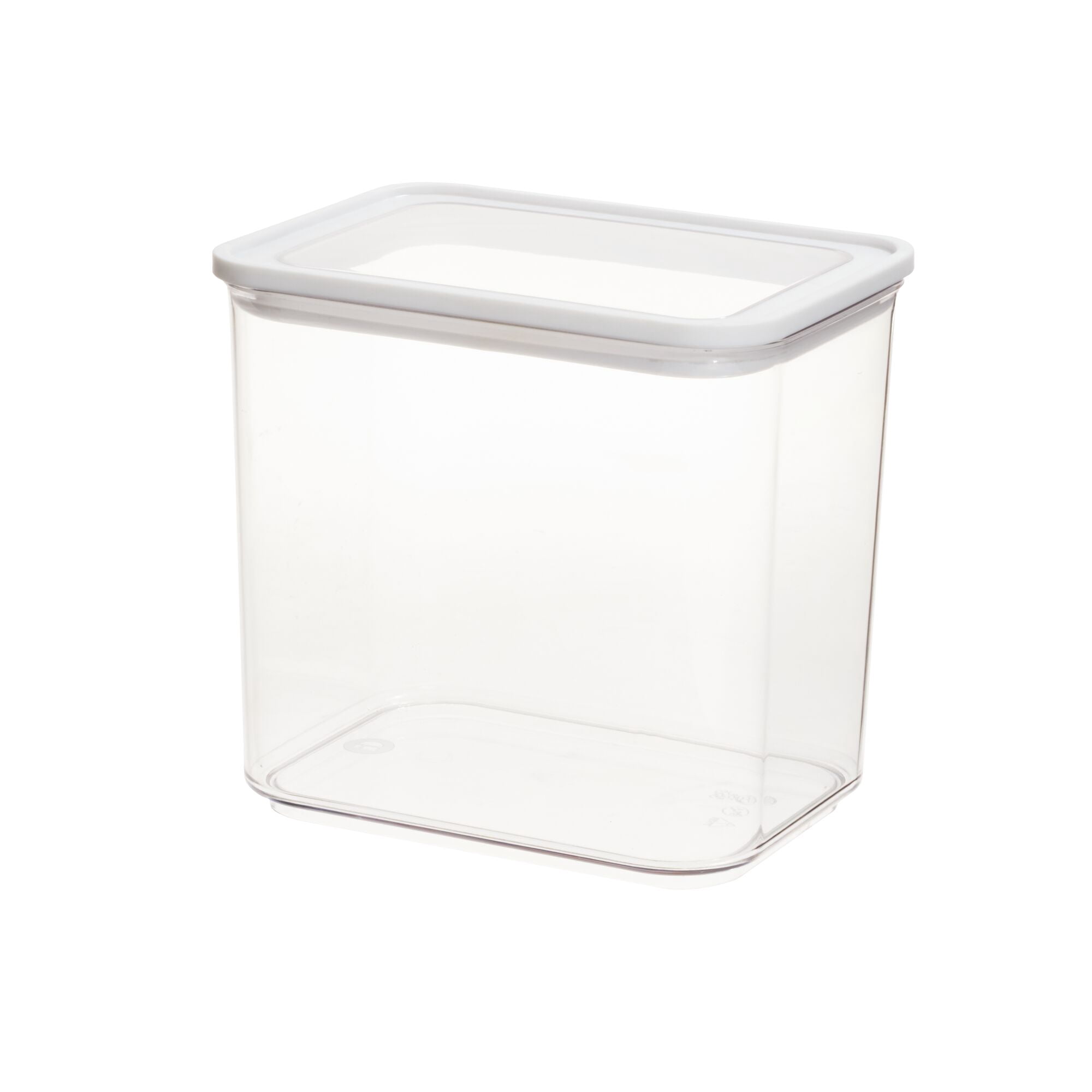iDesign Plastic Kitchen Food Storage Canister, 8.4 Cups, Clear/White