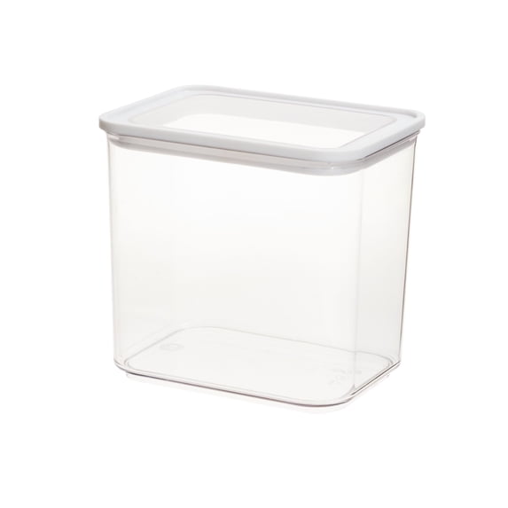 iDesign Plastic Kitchen Food Storage Canister, 8.4 Cups, Clear/White