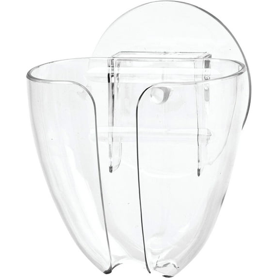 iDesign Plastic Kitchen Sink Suction Bar Soap and Scrubber Holder, 2.5" x 3.5" x 6", Clear