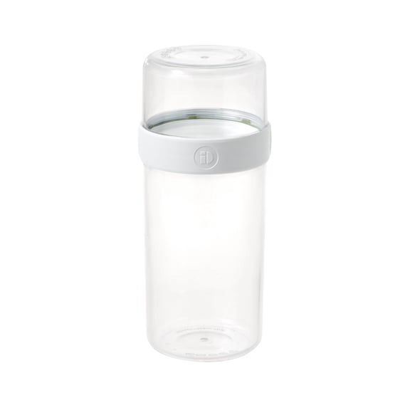 iDesign Plastic Large Stack n Snack Canister, 3.6 L x 3.6 W x 8.3 H, Clear/White