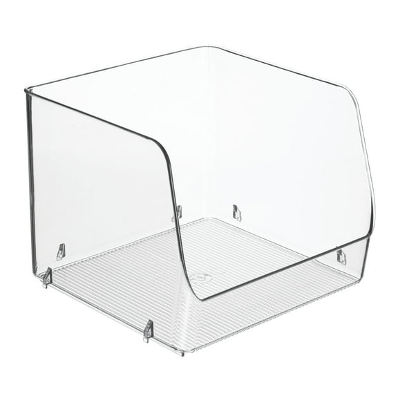 iDesign Plastic Open-Front Cabinet Organizing Bin, Extra-Large, Clear