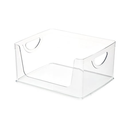 iDesign Plastic Open-Front Cabinet and Pantry Organizing Bin, Clear