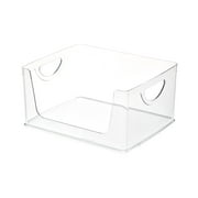 iDesign Plastic Open-Front Cabinet and Pantry Organizing Bin, Clear
