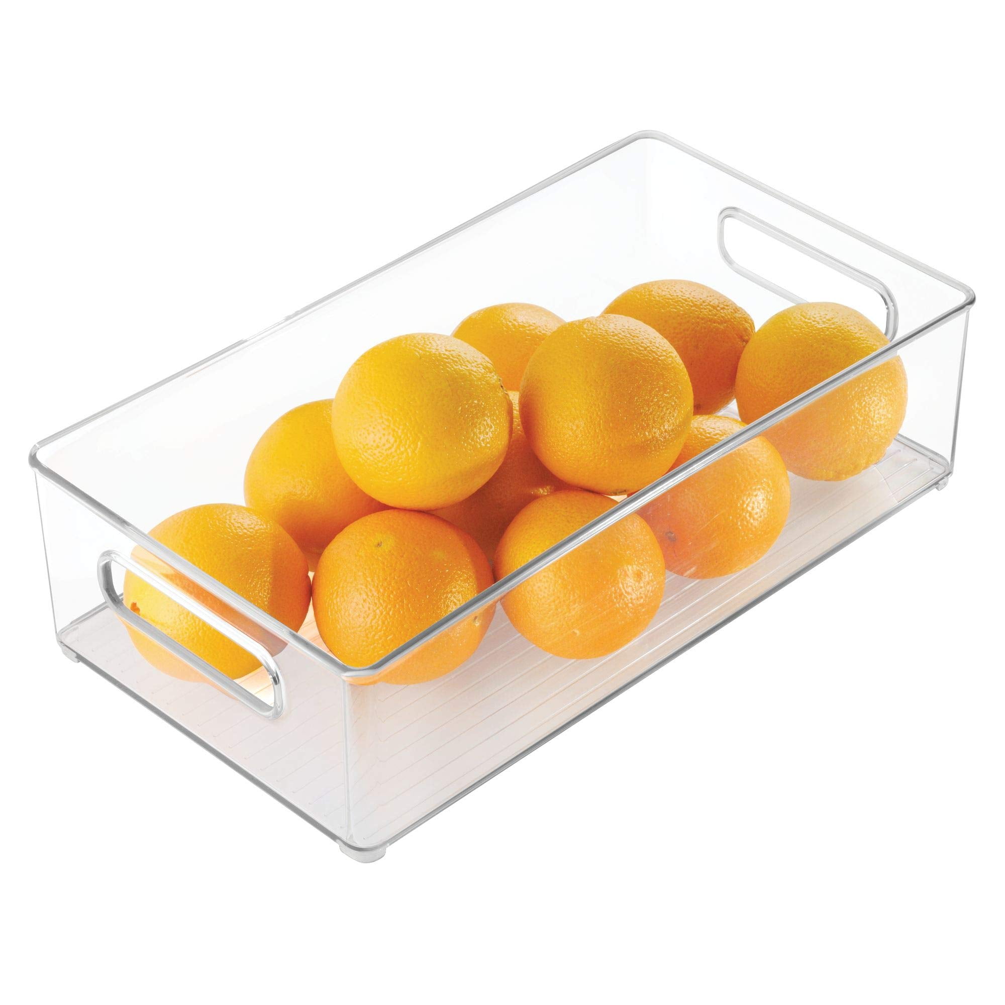 iDesign Plastic Portable Deep Storage Bin with Handles for Organizing