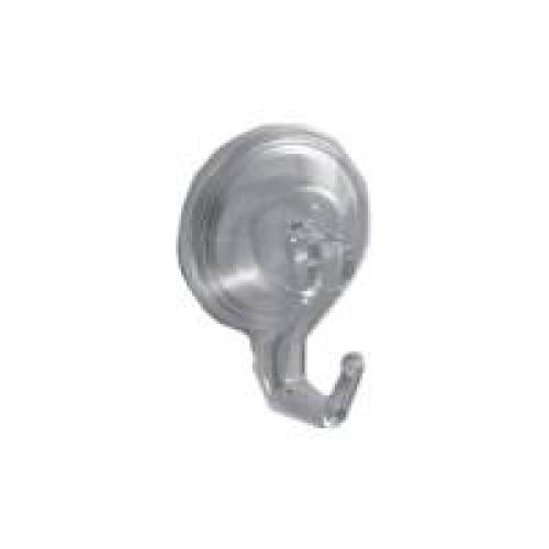 iDesign Plastic Power Lock Bathroom Shower Suction Cup Hooks for Razors, Loofahs, Towels, Sponges, and More, 2" x 2" x 2.5", Set of 2 - Clear
