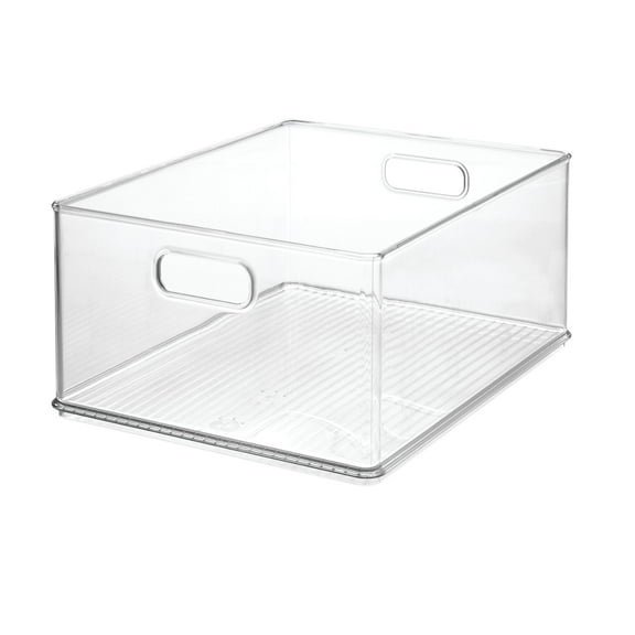 Stackable Plastic Storage Bin for Kitchen, Bathroom, or Office - Ideal for Household Storage or Organization