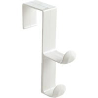White Medium Plastic Over-the-Door Double Hook