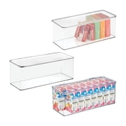iDesign RPET Binz Stackable Box 5.5in x 13.3in x 5in Clear, Set of 3