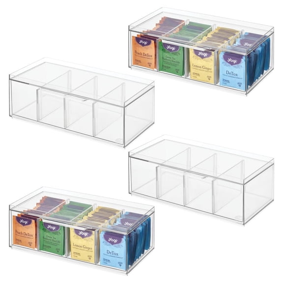 iDesign RPET Crisp Tea Storage Organizer, Set of 4
