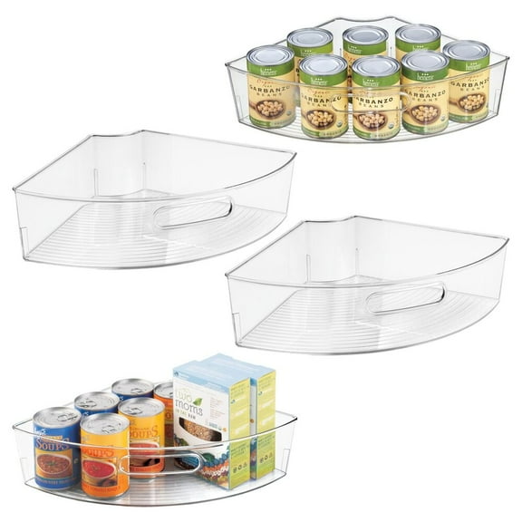 iDesign RPET Linus Lazy Susan 1/4 Large, Set of 4