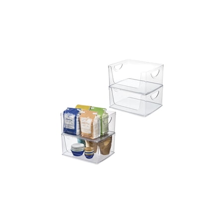 iDesign RPET Open Front Stacking Bin, Set of 4