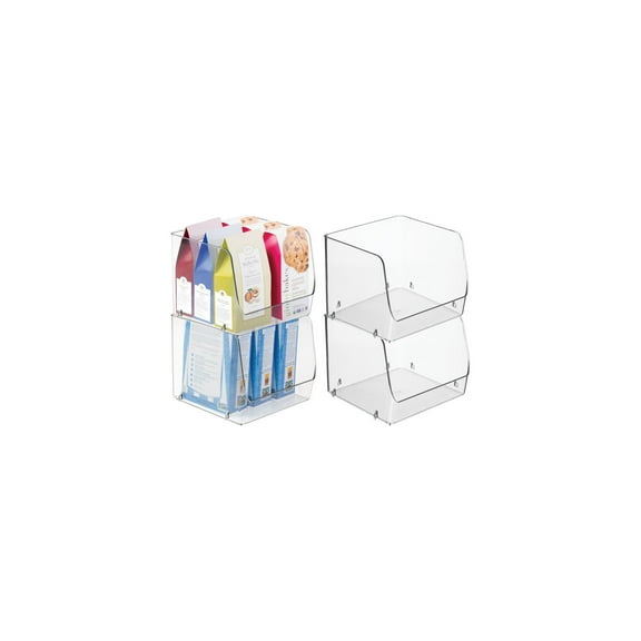 iDesign RPET Stacking Orgzr Bin X-Large, Set of 4
