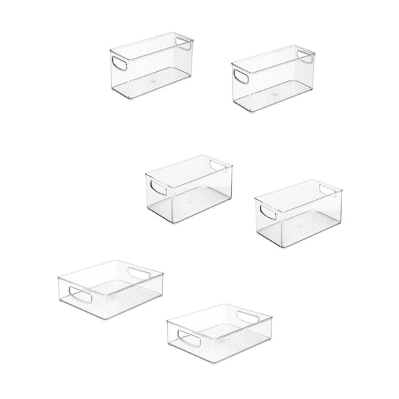 iDesign Recycled Kitchen Storage Organizer, Clear, 6 Count