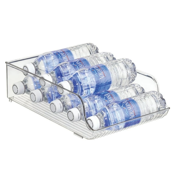 iDesign Recycled Plastic Water Bottle Fridge Organizer Bin for Kitchen, Basement, Garage Fridge  13.75" x 5.75" x 5.75", Clear Plastic