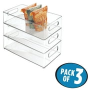 iDesign, Refrigerator, Freezer, and Pantry Storage Bins, 3 Pack, Clear