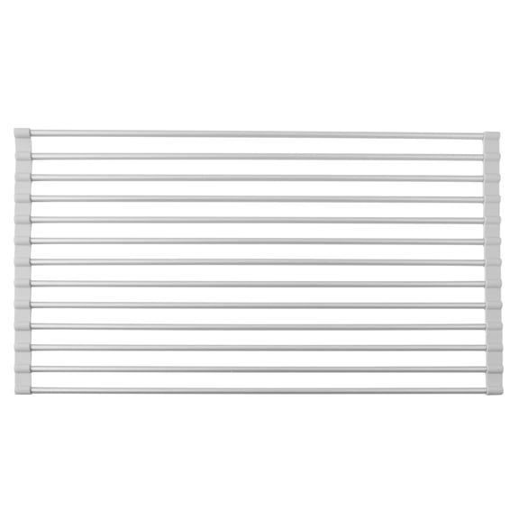 iDesign Rustproof Aluminum Over-the-Sink Dish Drainer Rack, Silver/Gray