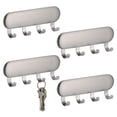 thumbnail image 1 of iDesign Self-Adhesive Stainless Steel Key Rack with 4 Hooks for Entryway, Hallway, and Garage, 1 of 8