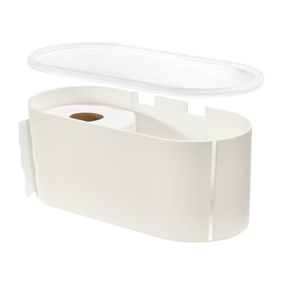 iDesign Adhesive 2-Roll Toilet Paper Holder and Dispenser – Orleans Collection - Coconut/White