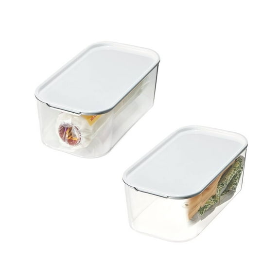 iDesign Short Inner Storage Bin with Lid, Set of 2, The Wallspace Collection – 7” x 6” x 10”, Clear Bins