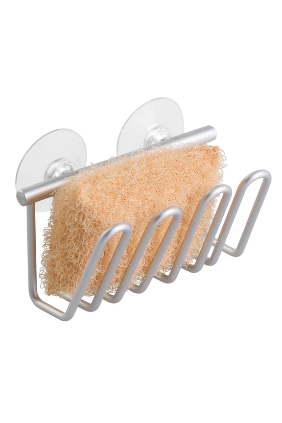 Silver Aluminum Metro Suction Mount Sponge Caddy, 3 in