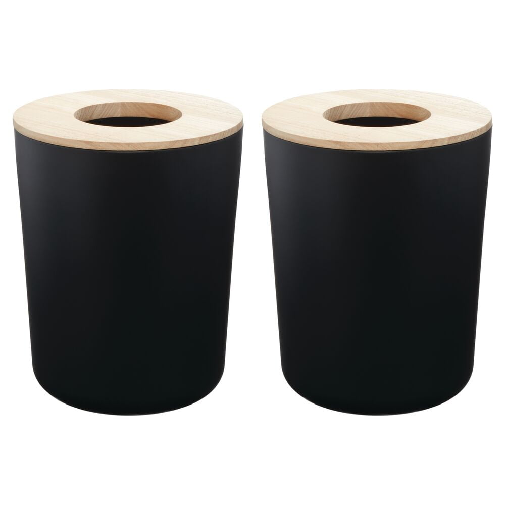 iDesign Small Round Bathroom Trash Can - Ideal for Primary and Guest Bathroom or Home Office