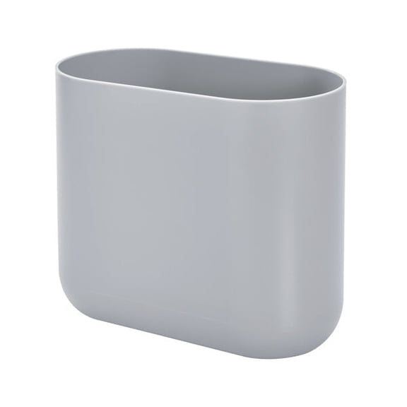 iDesign Small Slim Plastic Bathroom Trash Can, Garbage Can for Bedroom, Office, Desk, Dorm, Gray