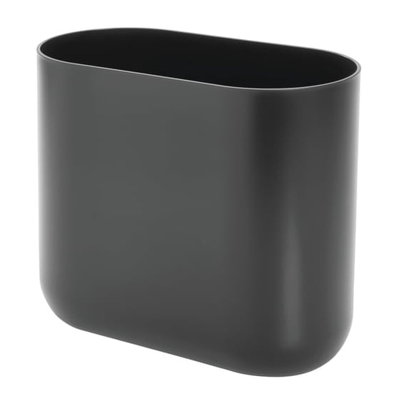 iDesign Small Slim Plastic Bathroom Trash Can, Garbage Can for Bedroom, Office, Desk, Dorm, Gray