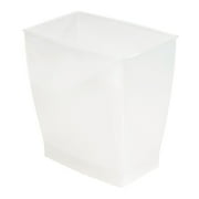 iDesign Spa Mono Rectangle Wastebasket Garbage Can, Frost, 2.5 gallon