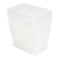 iDesign Spa Mono Rectangle Wastebasket Garbage Can, Frost, 2.5 gallon