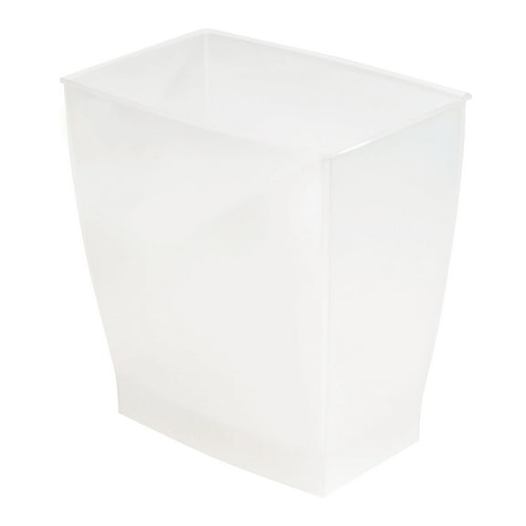 iDesign Spa Mono Rectangle Wastebasket Garbage Can, Frost, 2.5 gallon