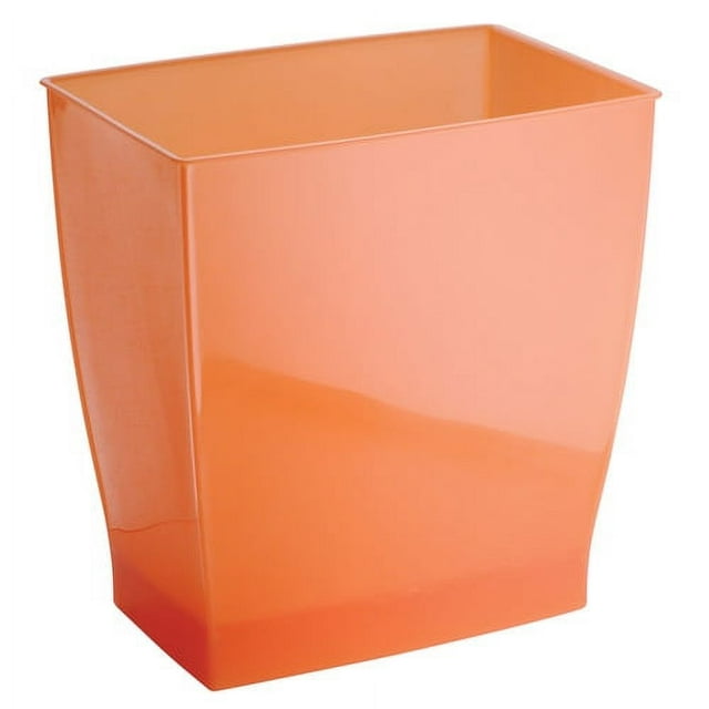 iDesign Spa Mono Rectangle Wastebasket, Tango Orange