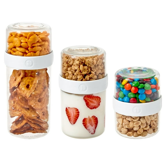 iDesign Stack 'n Snack Food Containers - Stackable Containers for Yogurt, Granola, Fruits, and more