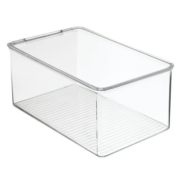 iDesign Stackable Closet Organizer Box with Lid, Recycled Plastic, Clear