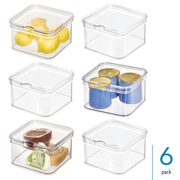 iDesign Stackable Fridge Organizer Bins with Lid for Fresh Produce - Ideal for Fruits, Vegetables, and Snacks