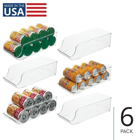 iDesign Stackable Soda Can Dispenser for Fridge or Pantry - Ideal for Cabinets, Basements, or Counters - Made in USA