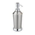 thumbnail image 1 of iDesign Stainless Steel Soap Dispenser Pump, 2.9" x 2.9" x 8.5”, Brushed & Chrome Split Finish, 1 of 5