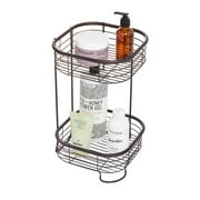 iDesign, Steel Wire 2-Tier Bathroom and Shower Square Corner Organizer Shelf, Bronze