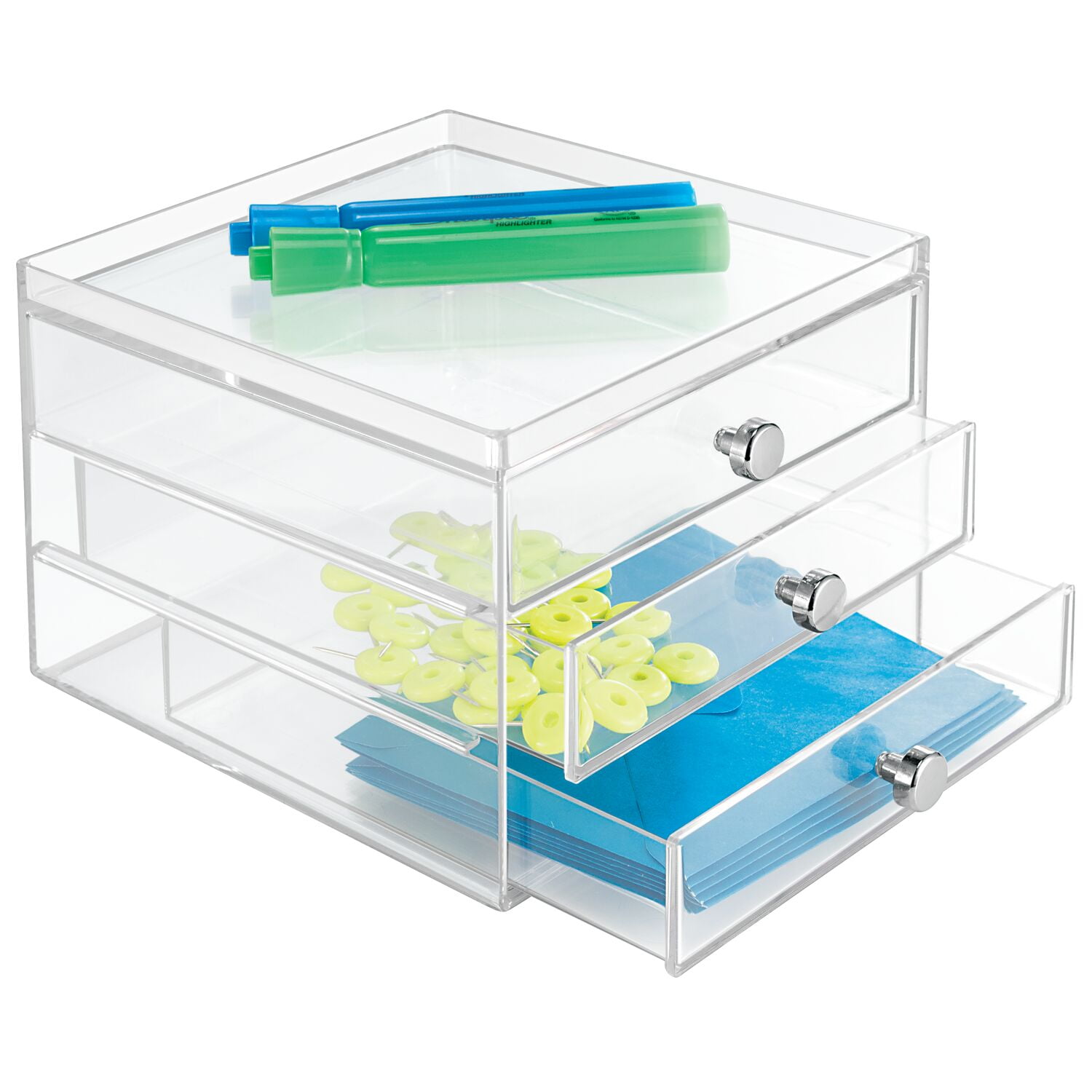 IDESIGN Drawers - 3 Drawer Slim Vanity Organizer in Clear 37060 - The Home  Depot