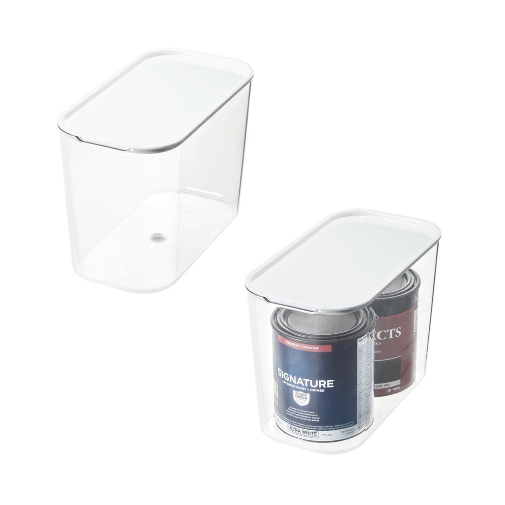iDesign Tall Inner Storage Bin with Lid, Set of 2, The Wallspace