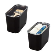 iDesign Tall Inner Storage Bin with Lid, Set of 2, The Wallspace Collection, Black Bin
