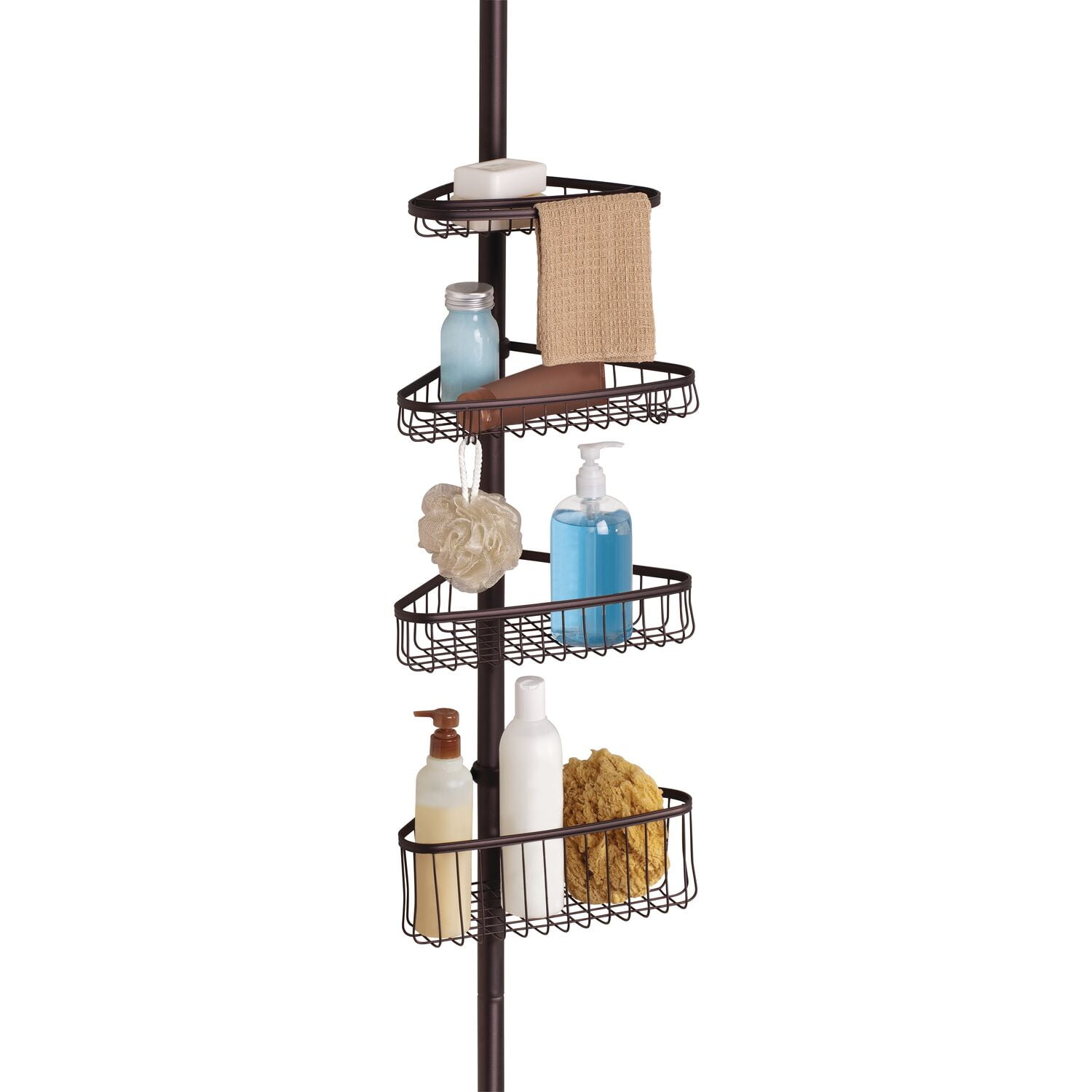 ARTIKA Allegro Extendable Shower Caddy with 1 Mirror and Adjustable Racks  and Shelves, Stainless Steel