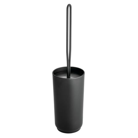 iDesign Toilet Bowl Brush and Holder Set - Matte Black
